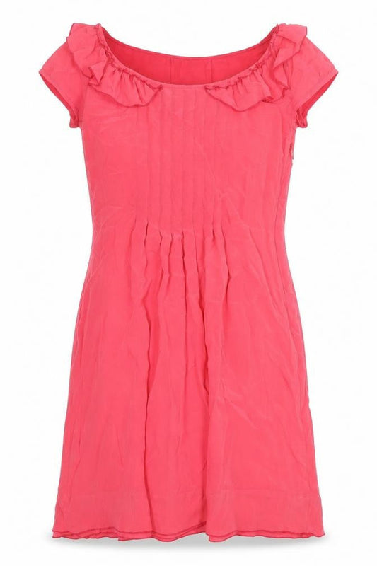 Gerard Darel Womens Pink Polyester Fit & Flare Size 8 Scoop Neck Zip