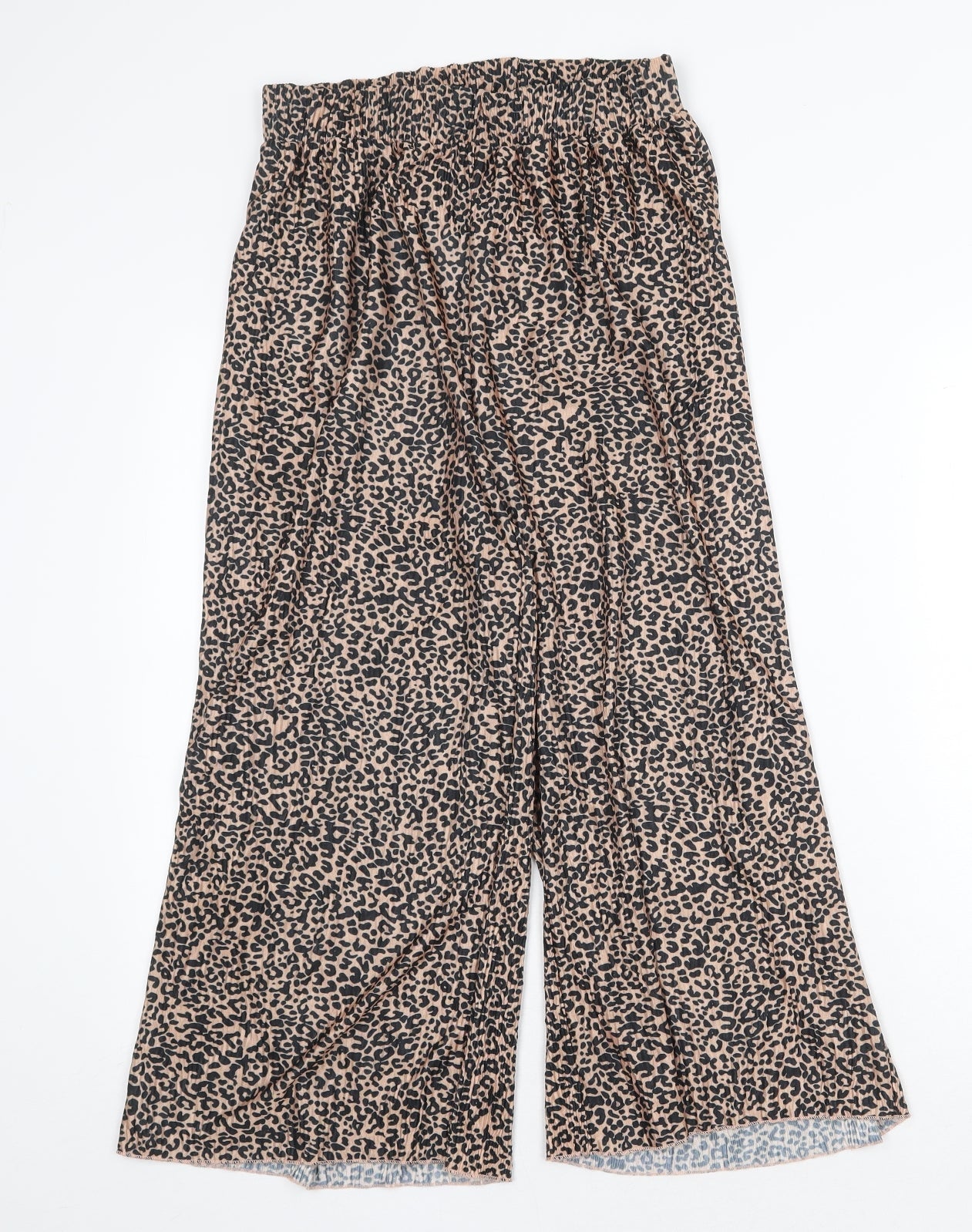 Very Womens Beige Animal Print Polyester Trousers Size 8 Regular