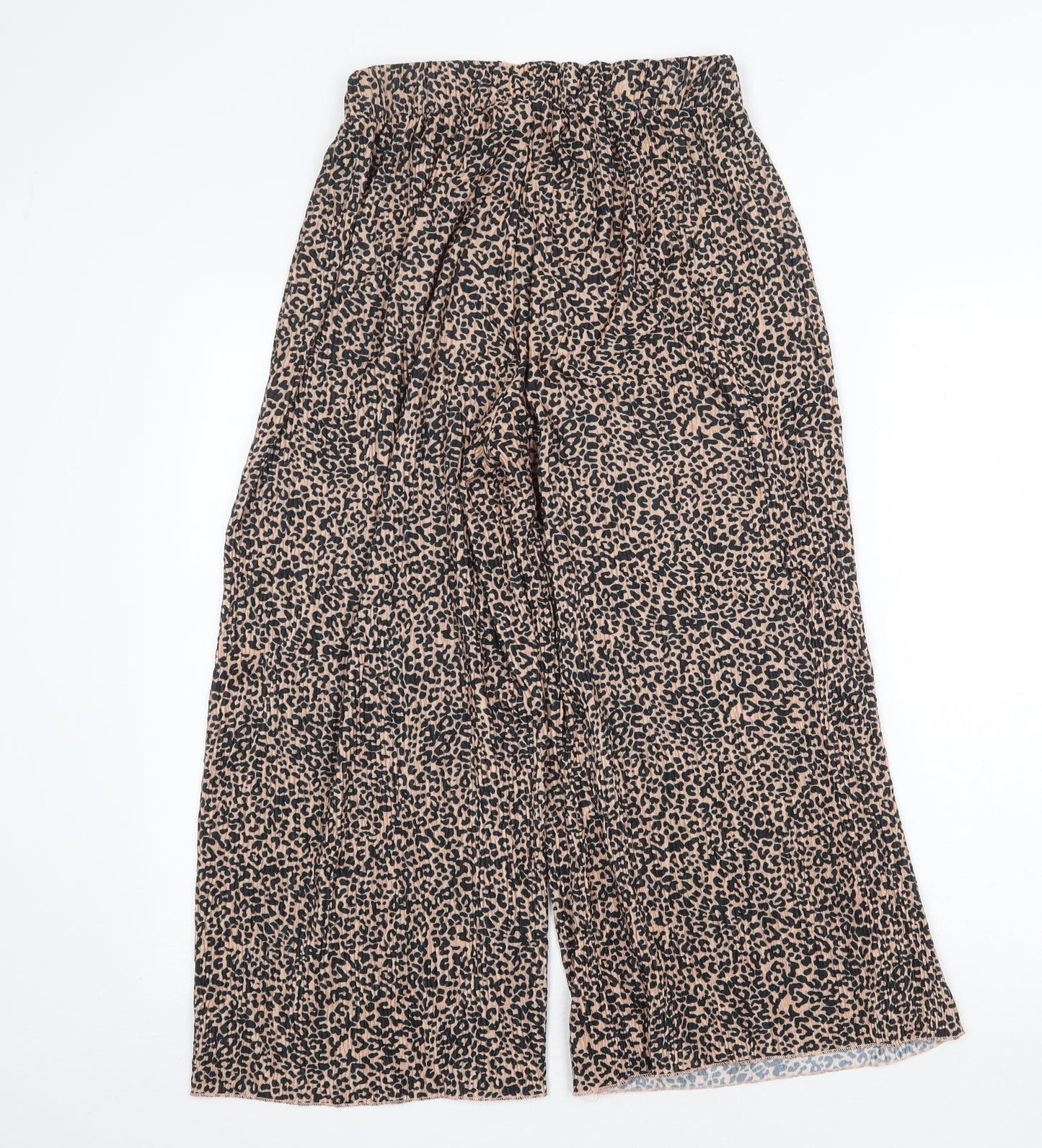 Very Womens Beige Animal Print Polyester Trousers Size 8 Regular