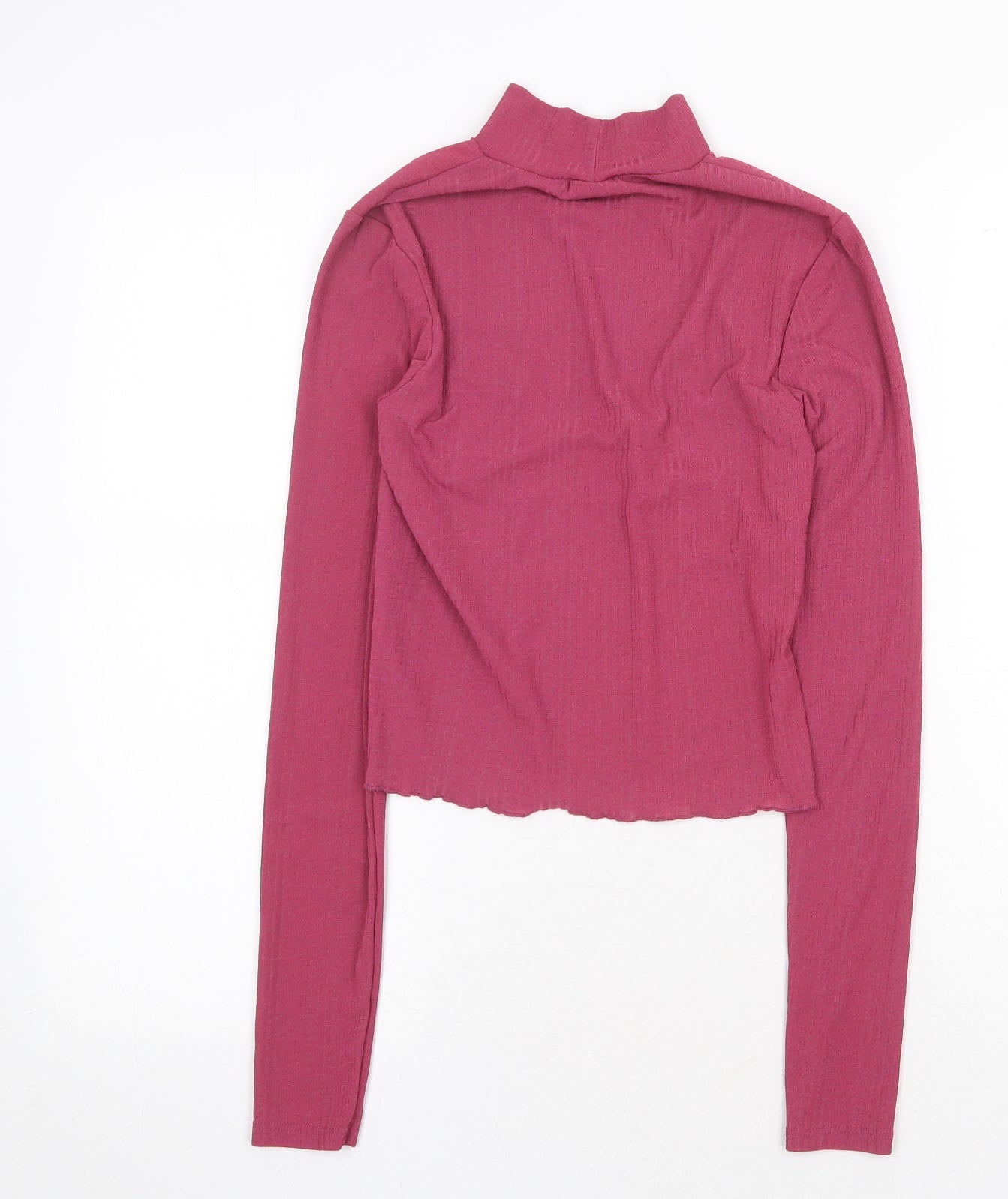 Urban Outfitters Womens Orange Cotton Basic Blouse Size S High Neck