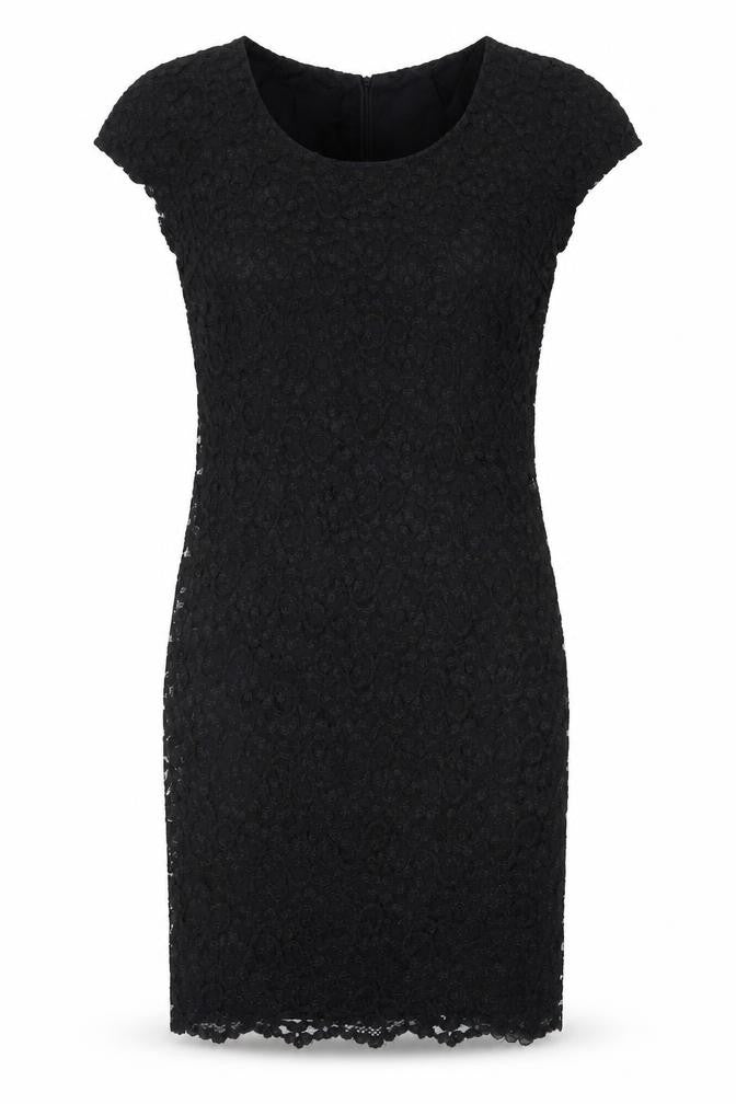 MJW Studio Womens Black Polyester Bodycon Size 8 Boat Neck Zip