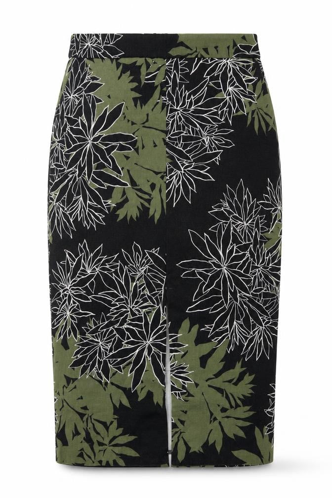 Warehouse Womens Blue Floral Cotton Straight & Pencil Skirt Size 8 Zip