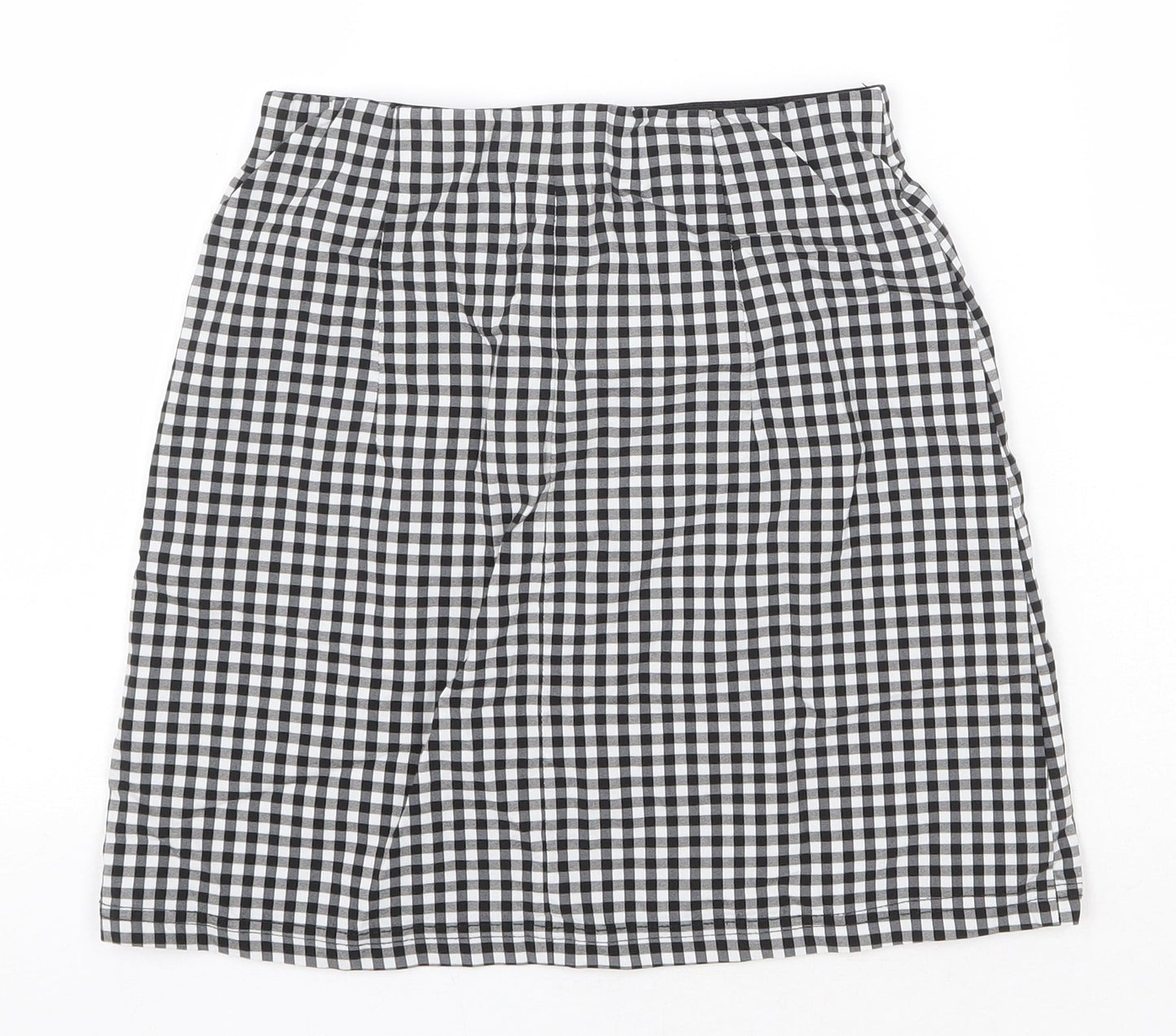 Topshop Womens Black Check Viscose Straight & Pencil Skirt Size 8