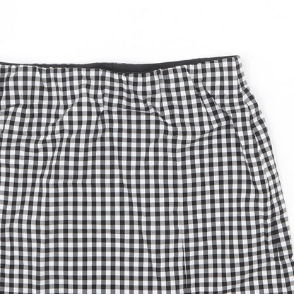 Topshop Womens Black Check Viscose Straight & Pencil Skirt Size 8