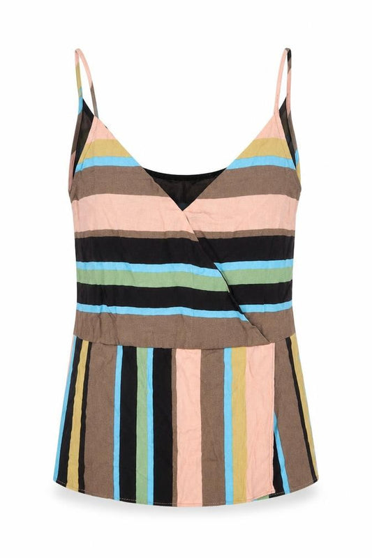 Zara Womens Multicoloured Striped Polyester Camisole Tank Size S V-Neck