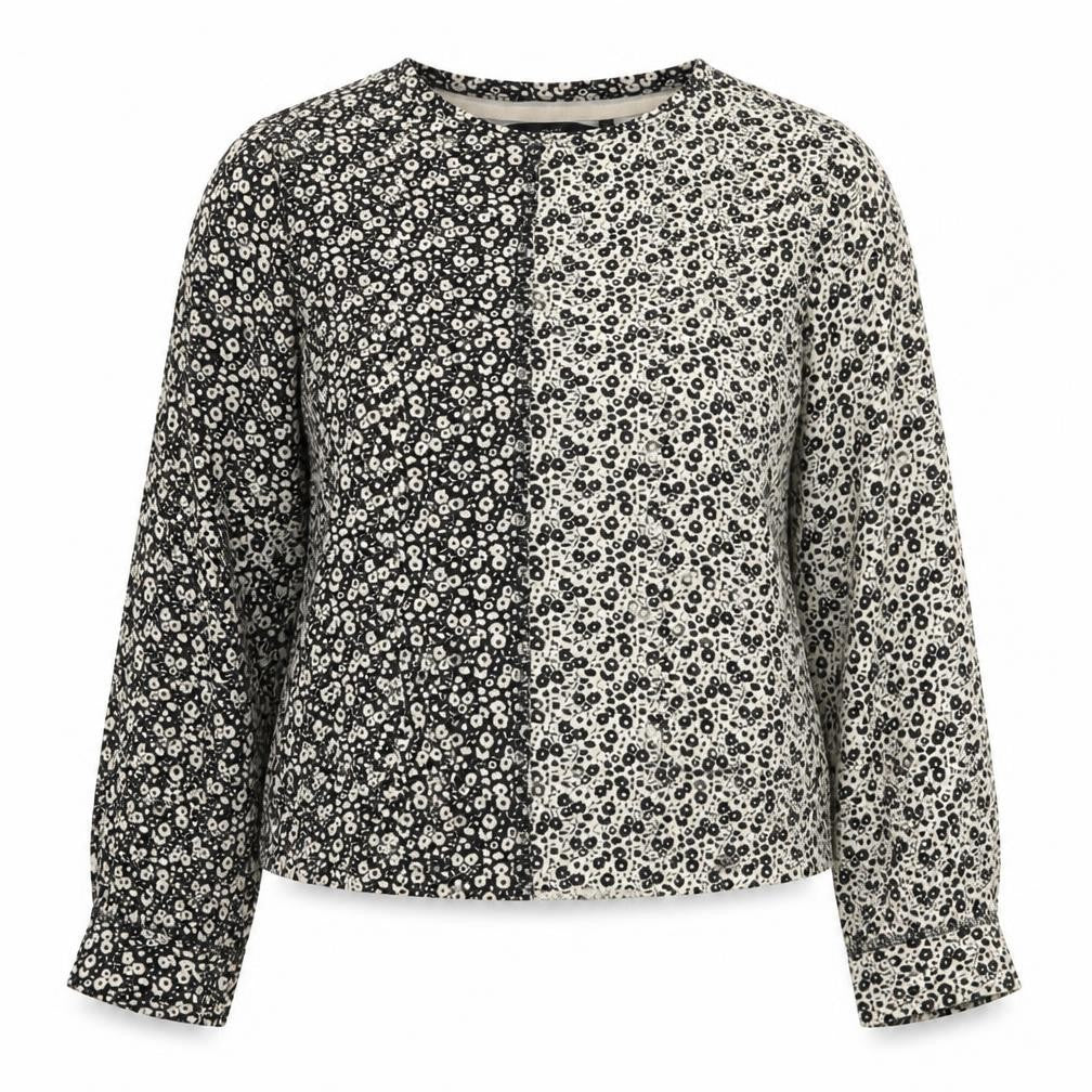 NEXT Womens Beige Floral Viscose Basic Blouse Size 6 Round Neck