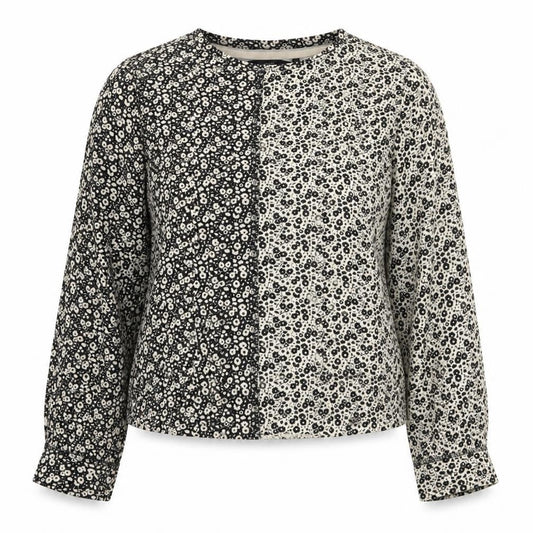 Next Womens Beige Floral Viscose Basic Blouse Size 6 Round Neck
