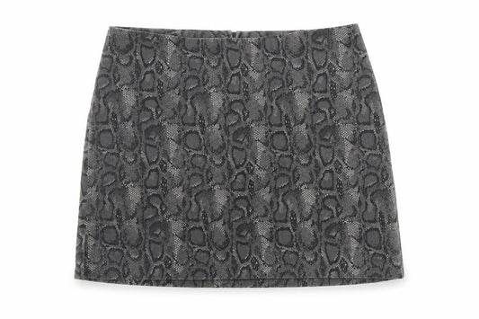 Star C.C.C Girls Grey Animal Print Cotton Mini Skirt Size 11 Years Regular Zip