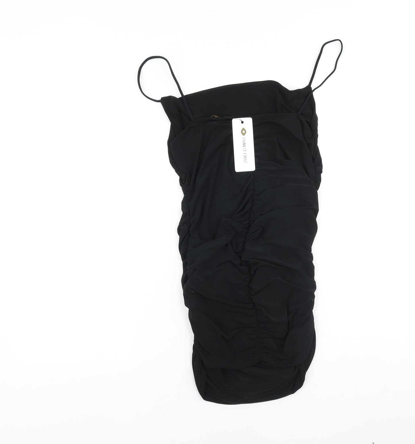 I SAW IT FIRST Womens Black Polyester Slip Dress Size 10 Cowl Neck Pullover