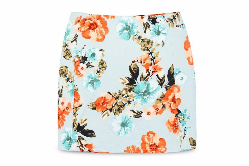 SheIn Womens Blue Floral Viscose Straight & Pencil Skirt Size L