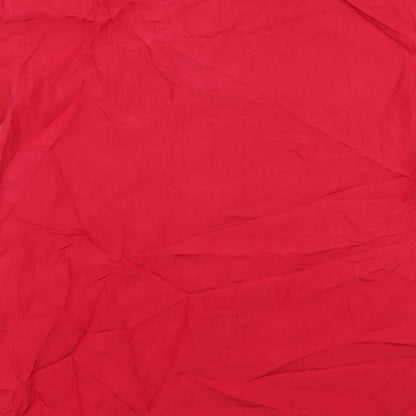 Dorothy Perkins Womens Red Polyester Basic Button-Up Size 12 Round Neck