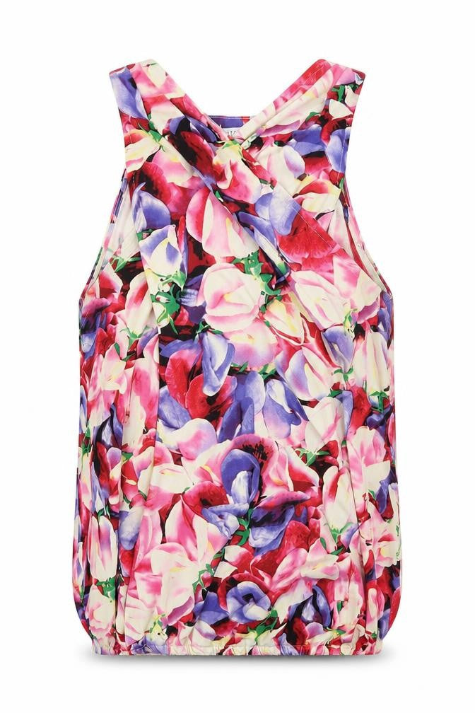 Definitions Womens Multicoloured Geometric Viscose Basic Tank Size 10 V-Neck