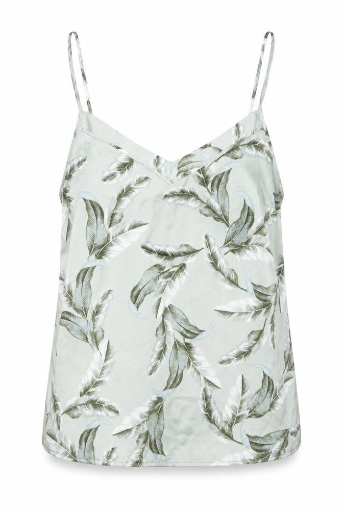 JEFF&CO Womens Green Geometric Polyester Camisole Tank Size 10 V-Neck - Size 10-12, Leaf Print