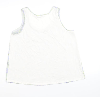 Marks & Spencer Womens Multicoloured Geometric Polyethylene Basic Tank Size 10 Round Neck