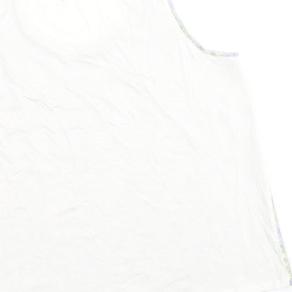 Marks & Spencer Womens Multicoloured Geometric Polyethylene Basic Tank Size 10 Round Neck