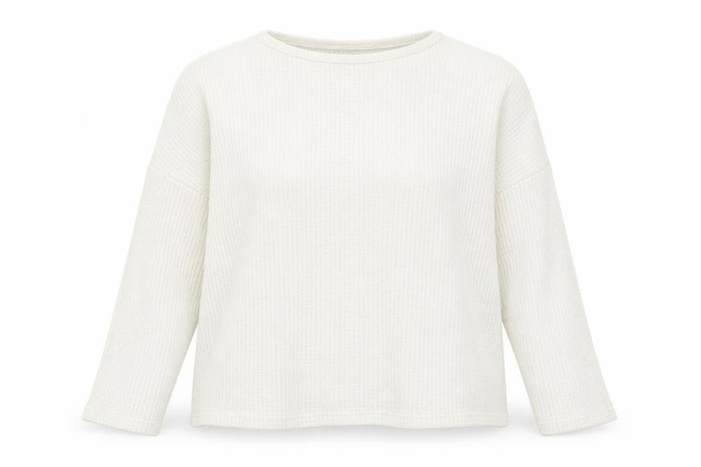 H&M Womens Ivory Round Neck Polyester Pullover Jumper Size L