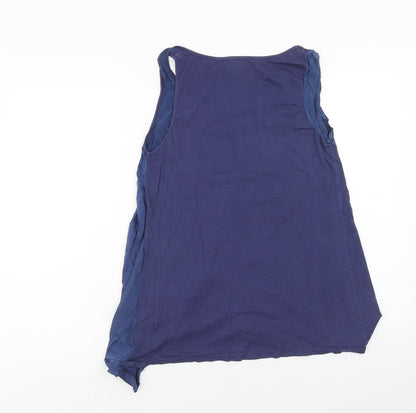 Next Womens Blue Cotton Basic Tank Size 8 Scoop Neck