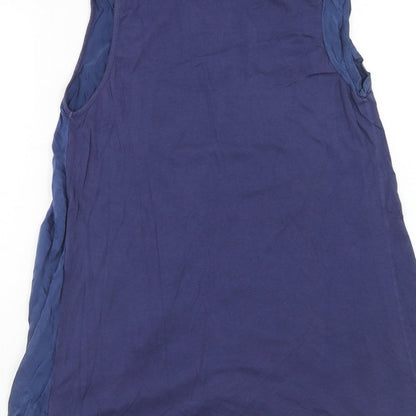 Next Womens Blue Cotton Basic Tank Size 8 Scoop Neck