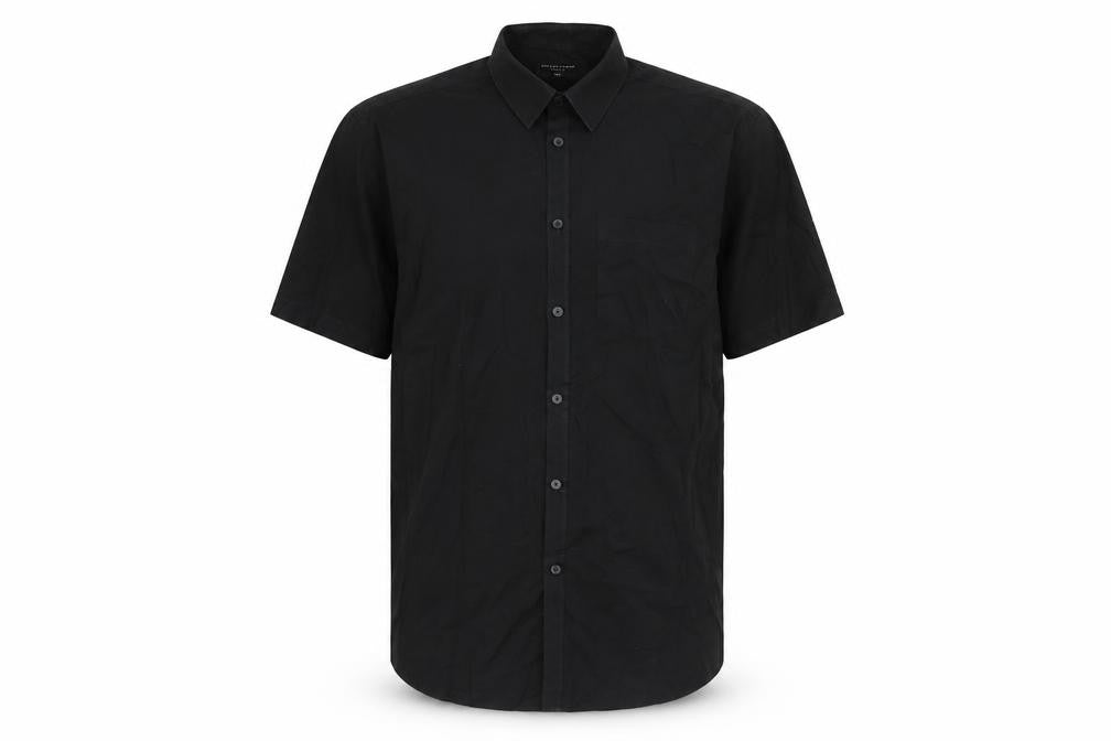 Taylor & Wright Mens Black Cotton Button-Up Size 16.5 Collared Button