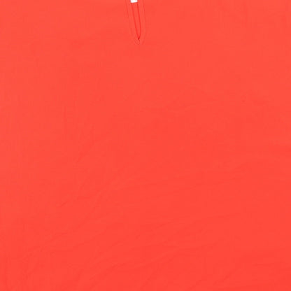 Dorothy Perkins Womens Red Polyester Basic Blouse Size S Boat Neck