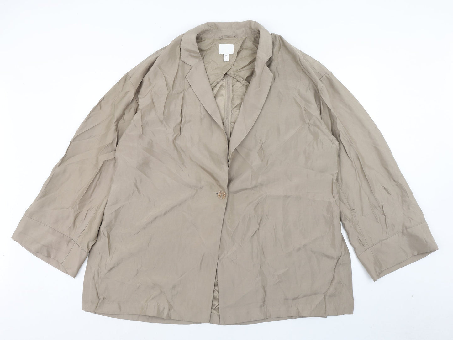 H&M Womens Brown Jacket Blazer Size L Button