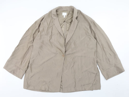 H&M Womens Brown Jacket Blazer Size L Button