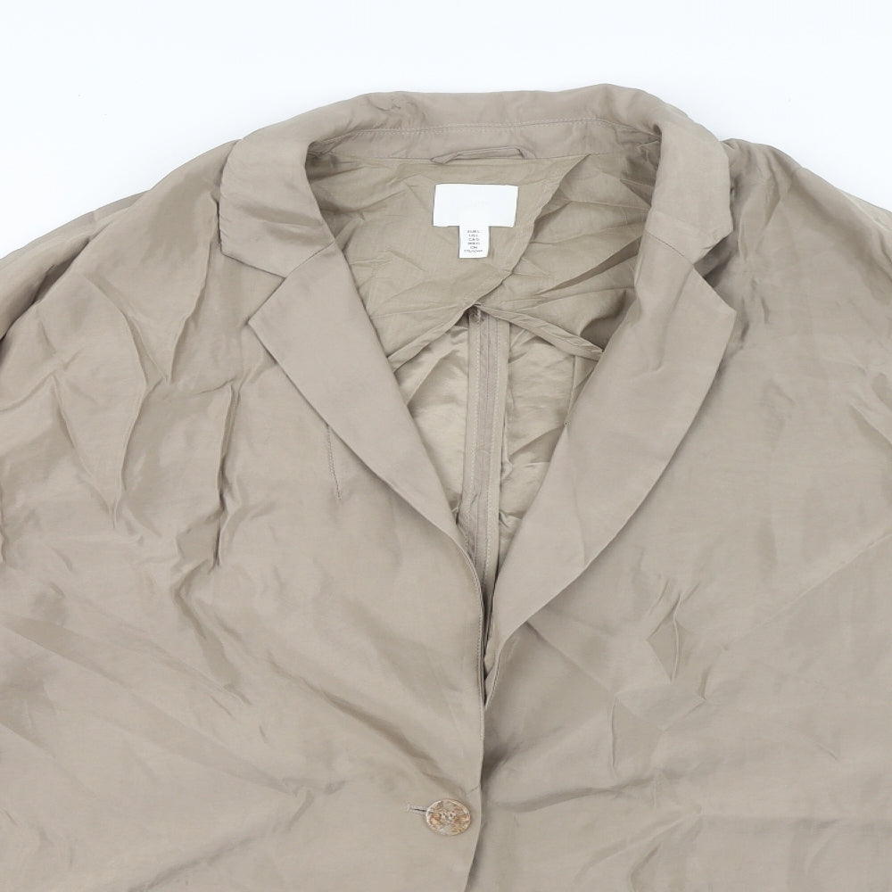 H&M Womens Brown Jacket Blazer Size L Button