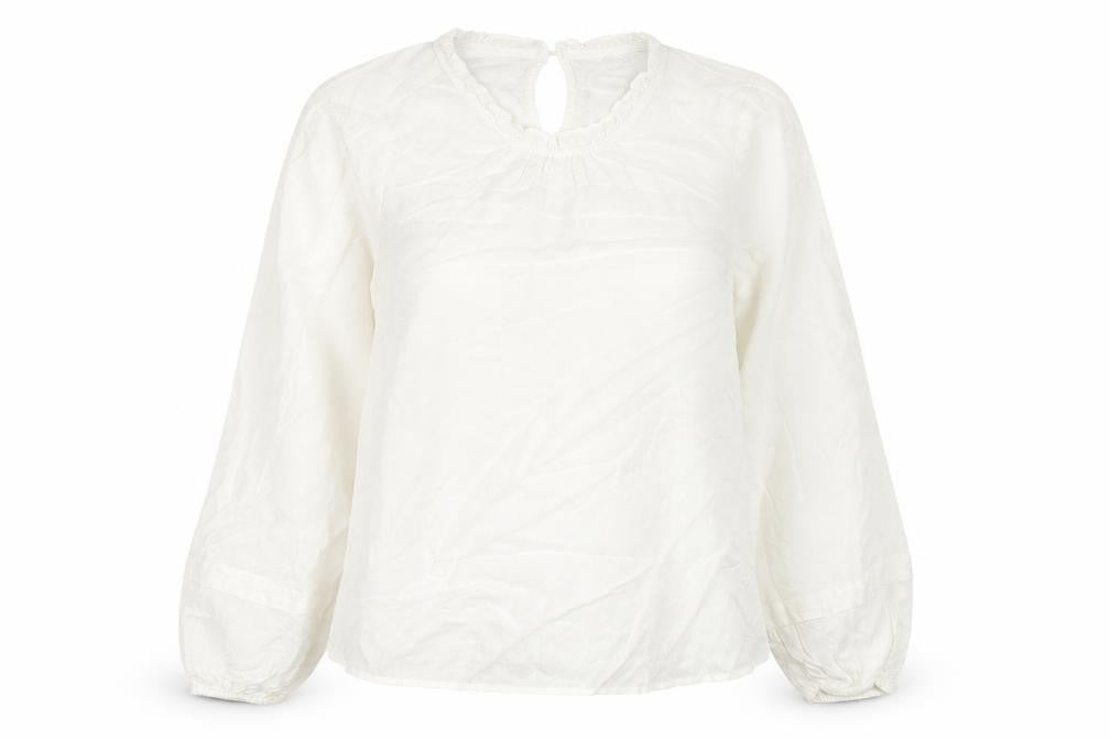 Marks & Spencer Womens White Viscose Basic Blouse Size 14 Round Neck