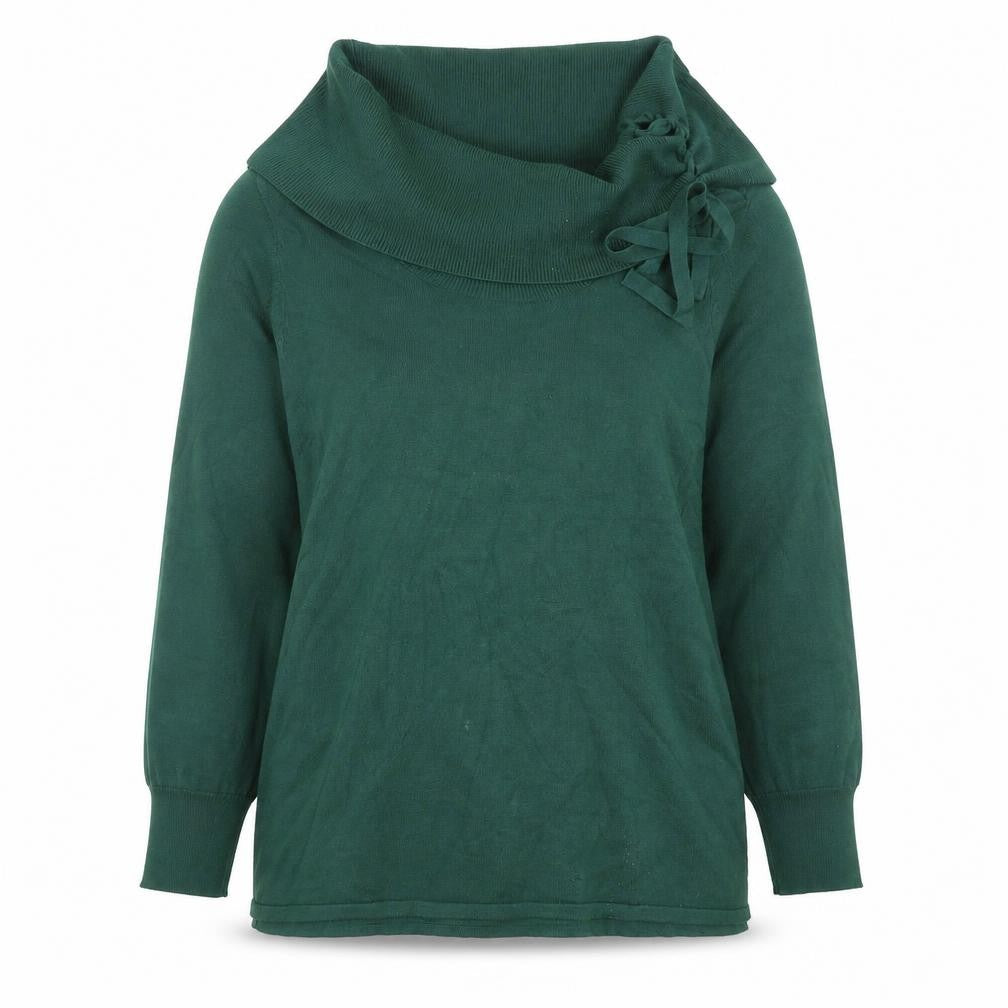 Zoe + Phoebe Womens Green High Neck Viscose Pullover Jumper Size L