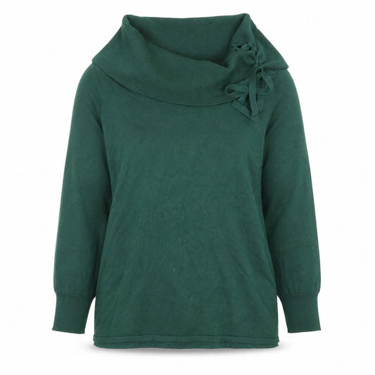 Zoe + Phoebe Womens Green High Neck Viscose Pullover Jumper Size L