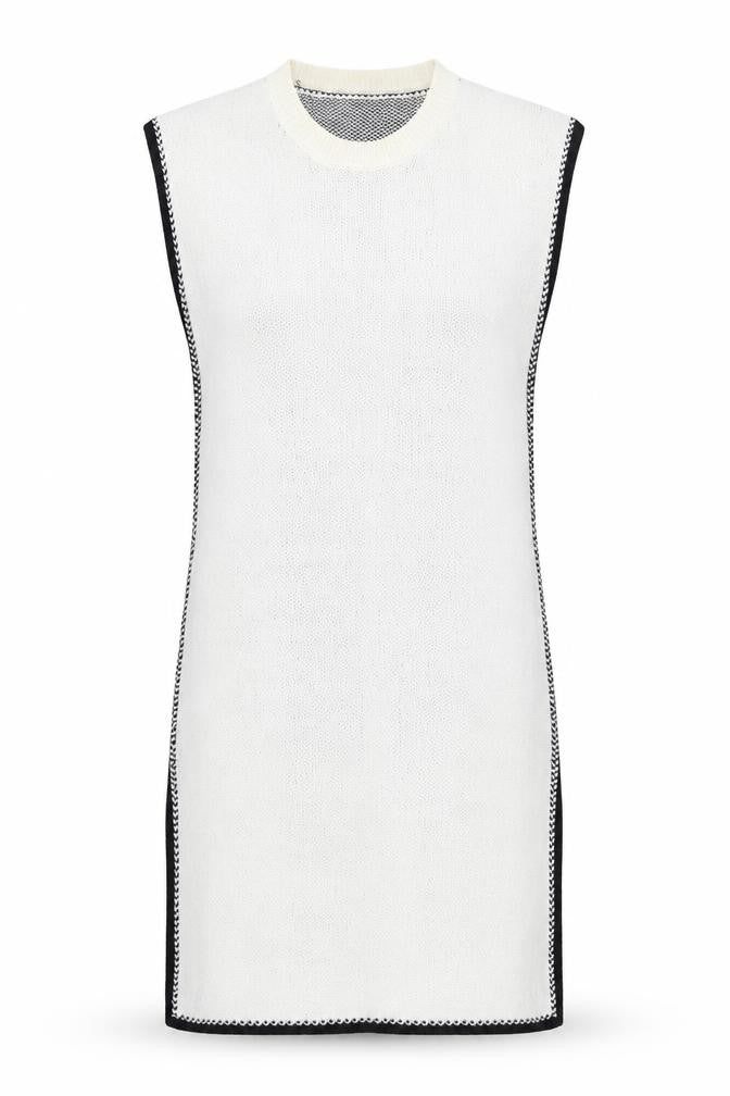 SheIn Womens Ivory Acrylic Jumper Dress Size S Round Neck Pullover
