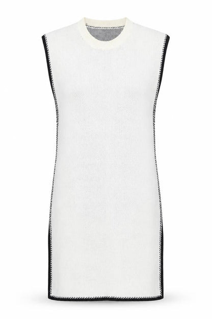 SHEIN Womens Ivory Acrylic Jumper Dress Size S Round Neck Pullover