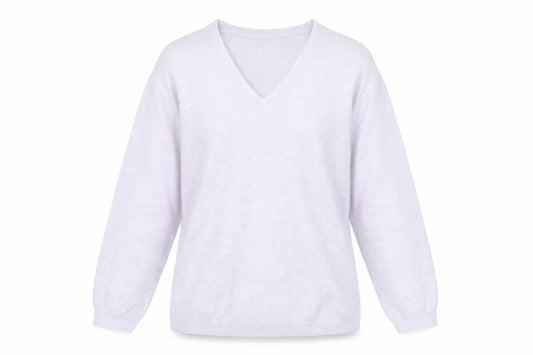 Marks & Spencer Womens Purple V-Neck Acrylic Pullover Jumper Size S