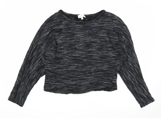 Apricot Womens Black Round Neck Cotton Pullover Jumper Size 12