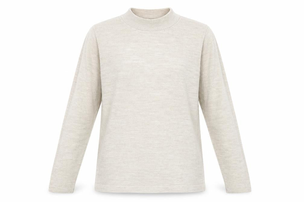 Towles Edgar Jacobs Womens Beige Mock Neck Acrylic Pullover Jumper Size 16