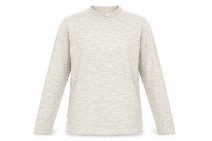 Towles Edgar Jacobs Womens Beige Mock Neck Acrylic Pullover Jumper Size 16