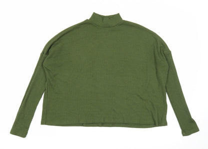 Divided Womens Green Mock Neck Polyester Pullover Jumper Size XS