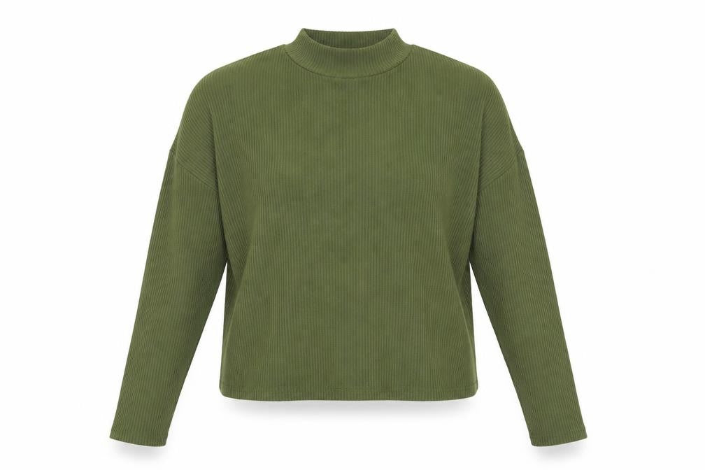 Divided Womens Green Mock Neck Polyester Pullover Jumper Size XS