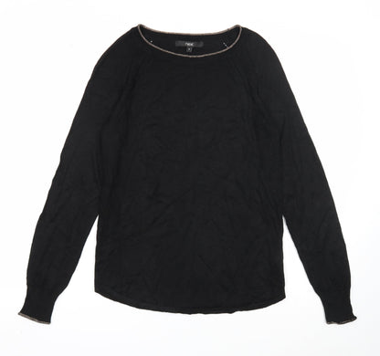 Next Womens Black Round Neck Viscose Pullover Jumper Size 10