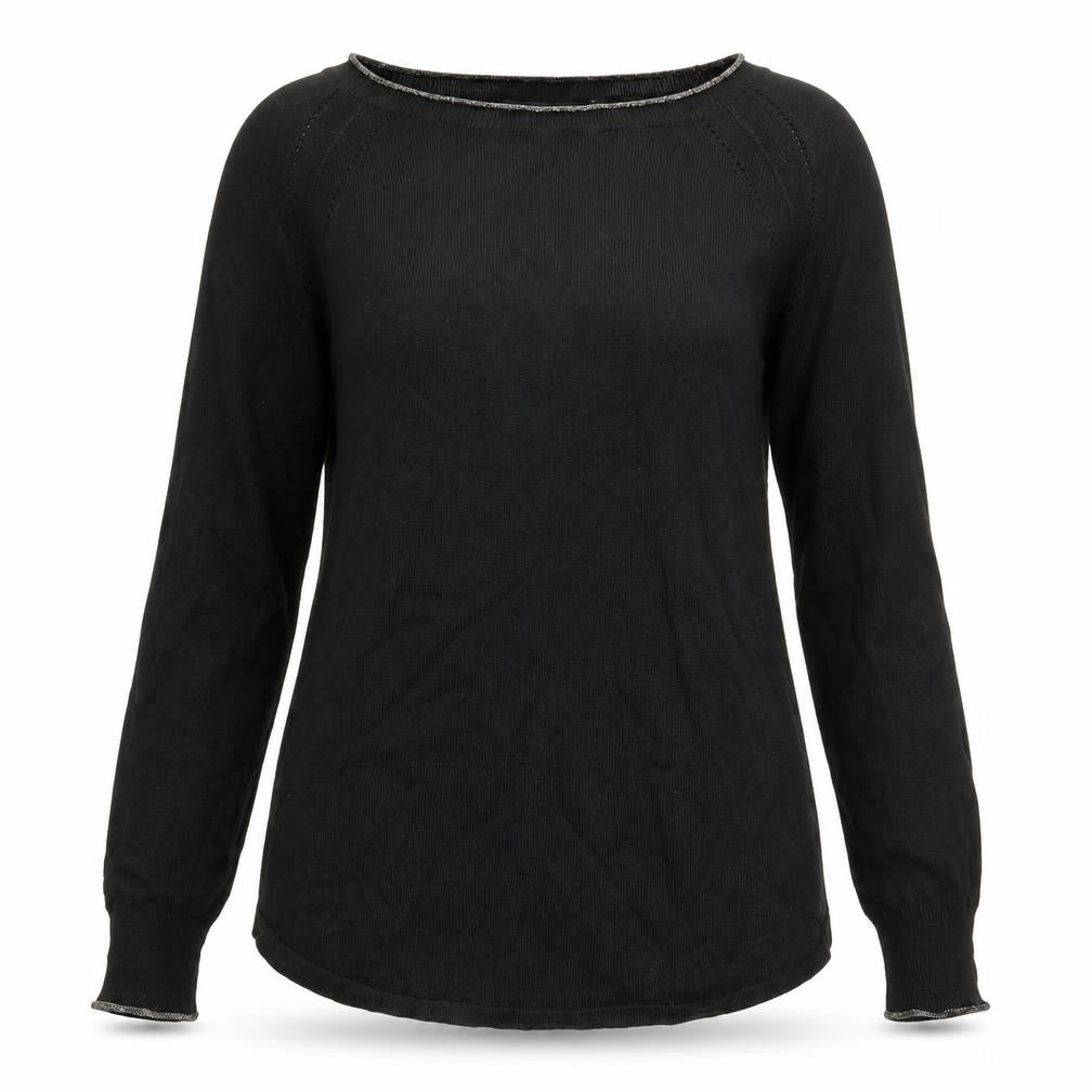 NEXT Womens Black Round Neck Viscose Pullover Jumper Size 10