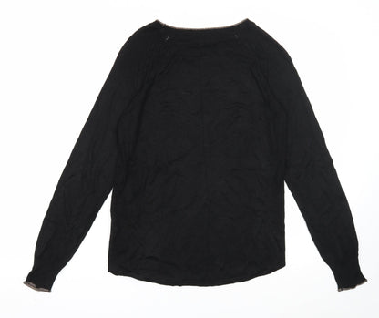 Next Womens Black Round Neck Viscose Pullover Jumper Size 10