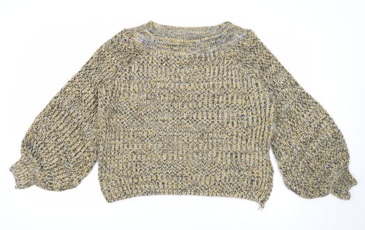 New Look Womens Yellow Round Neck Acrylic Pullover Jumper Size M