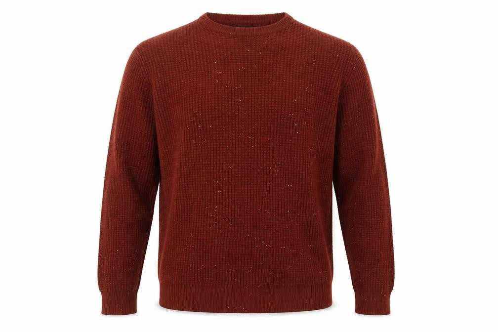 Cedarwood State Mens Brown Round Neck Acrylic Pullover Jumper Size S Long Sleeve