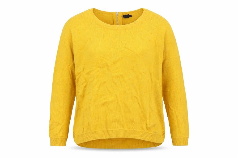 H&M Womens Yellow Round Neck Acrylic Pullover Jumper Size M