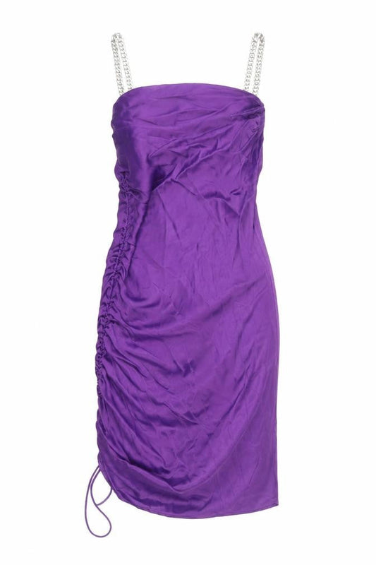 Zara Womens Purple Polyester Sheath Size S Cowl Neck Pullover - Chain Straps