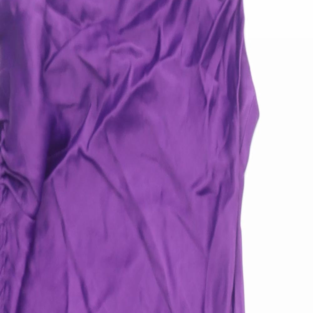 Zara Womens Purple Polyester Sheath Size S Cowl Neck Pullover - Chain Straps