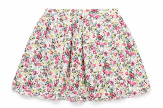 Preworn Womens Multicoloured Floral Viscose Skater Skirt Size M Zip