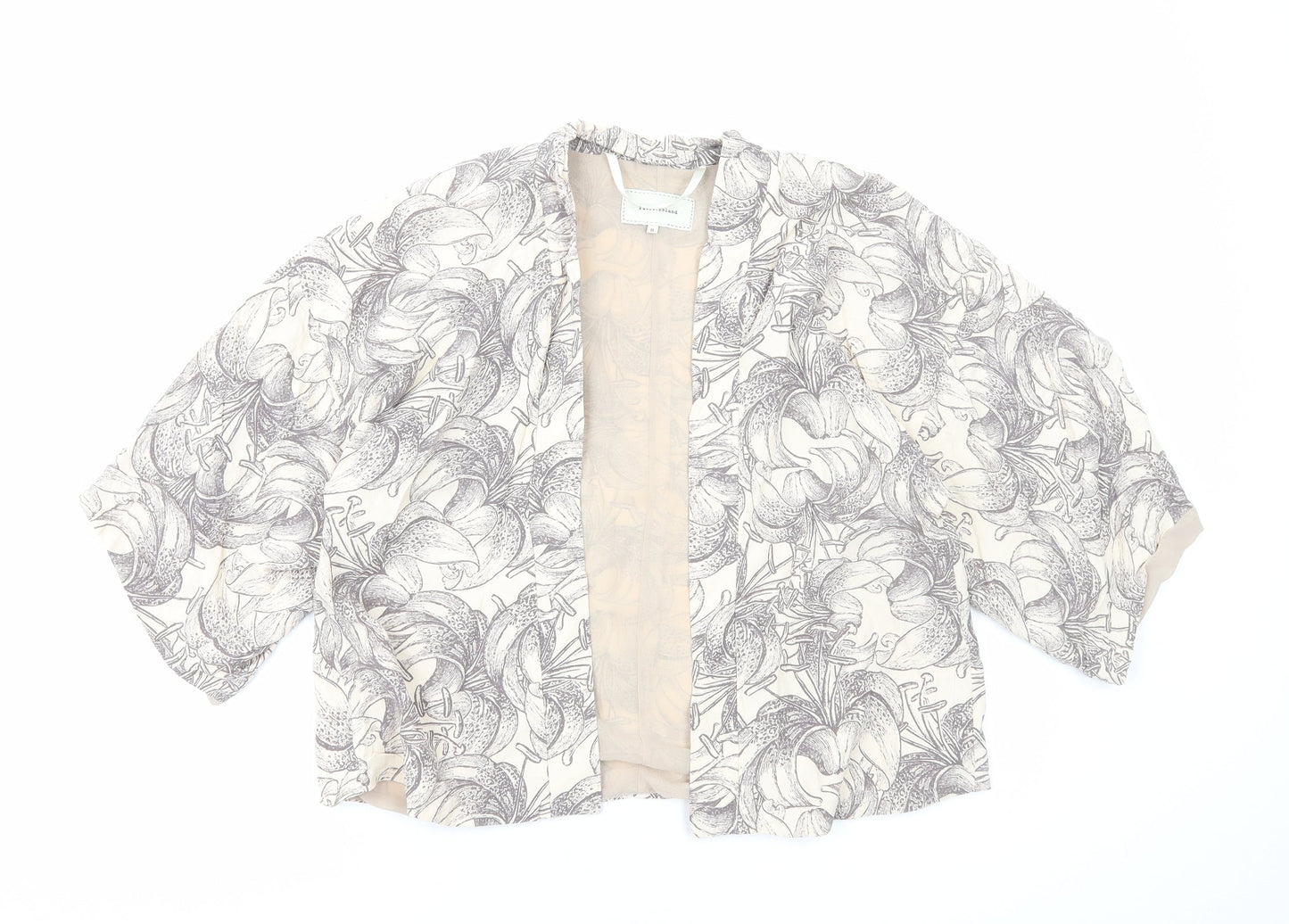 River Island Womens Beige Floral Jacket Size 8