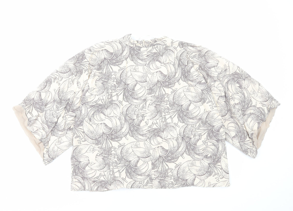 River Island Womens Beige Floral Jacket Size 8