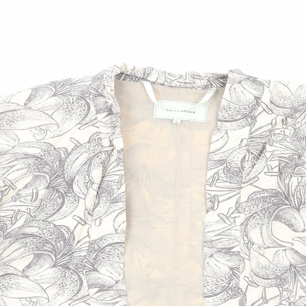 River Island Womens Beige Floral Jacket Size 8